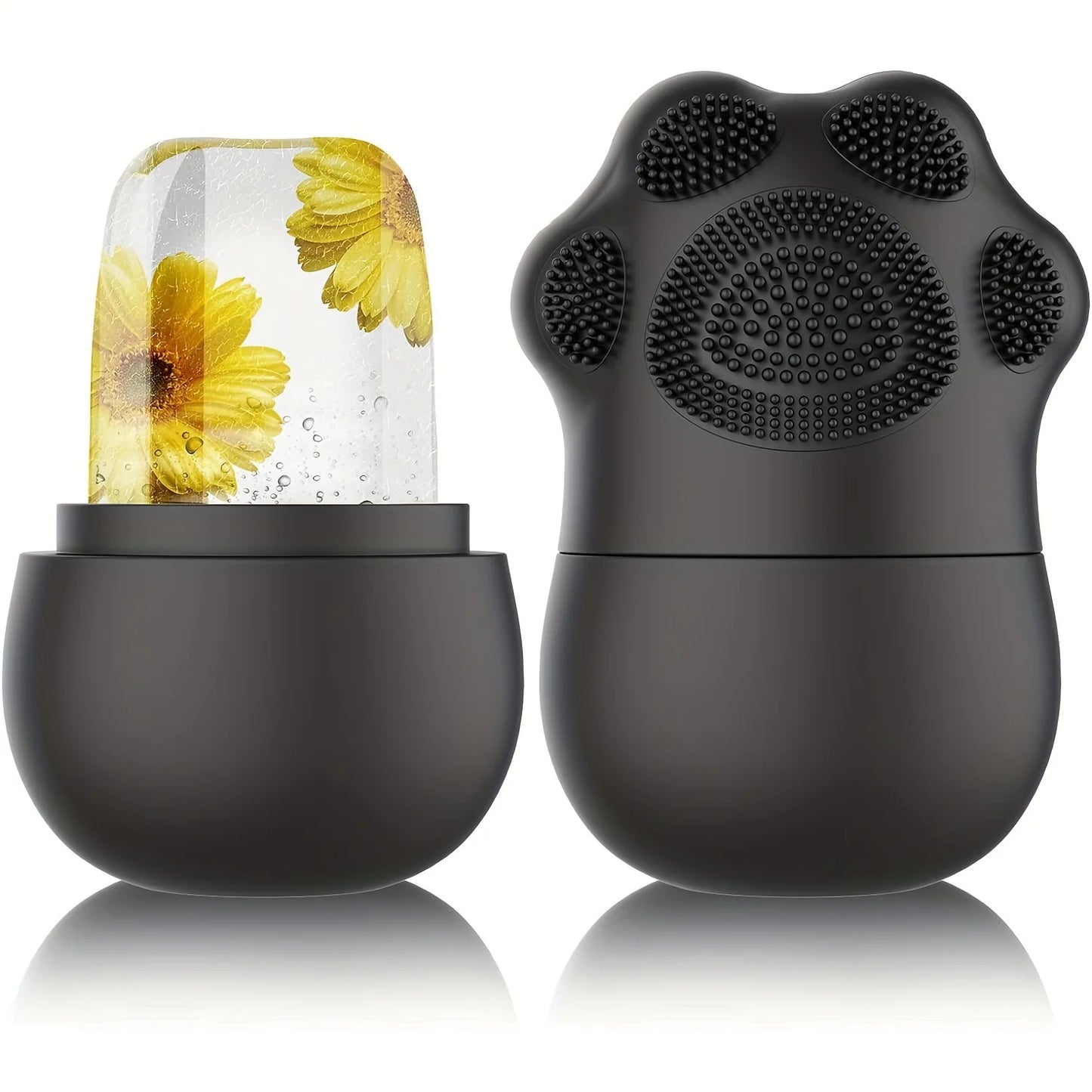 Ice Roller for Face Beauty Ice Roller with Cosmetic Brush Scrubber Mat Pad Cleaning Tool Skin Care Tools Perfect Gift for Women