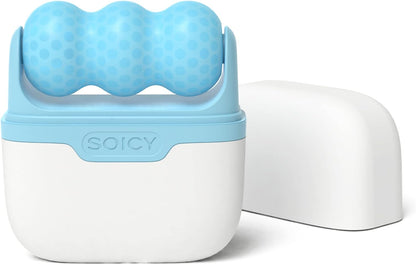 S30 Facial Ice Roller 2-In-1 Cold Massager Eye Cooling Roller with Plastic Cover, Blue